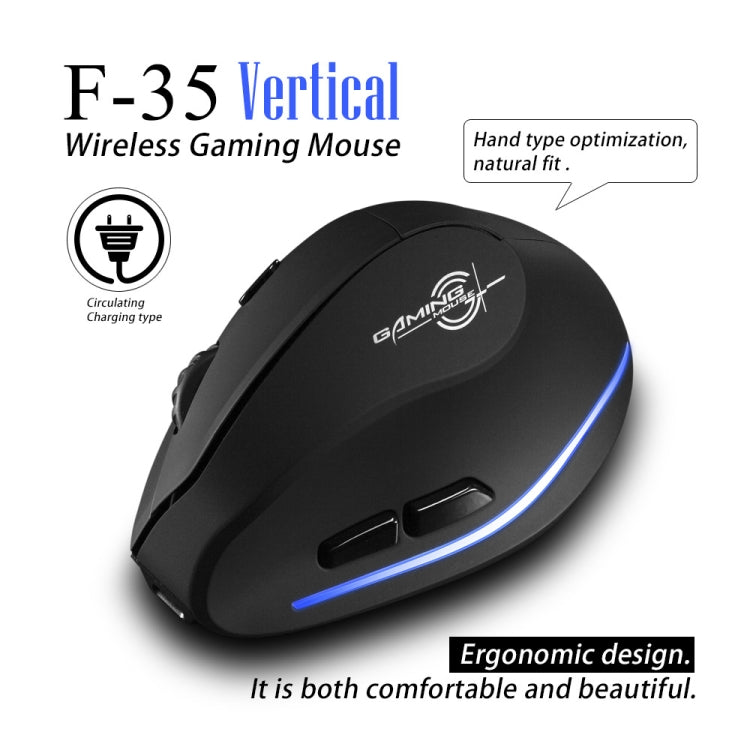 ZELOTES F35 6-buttons Vertical Grip Ergonomic Rechargeable Wireless Mouse