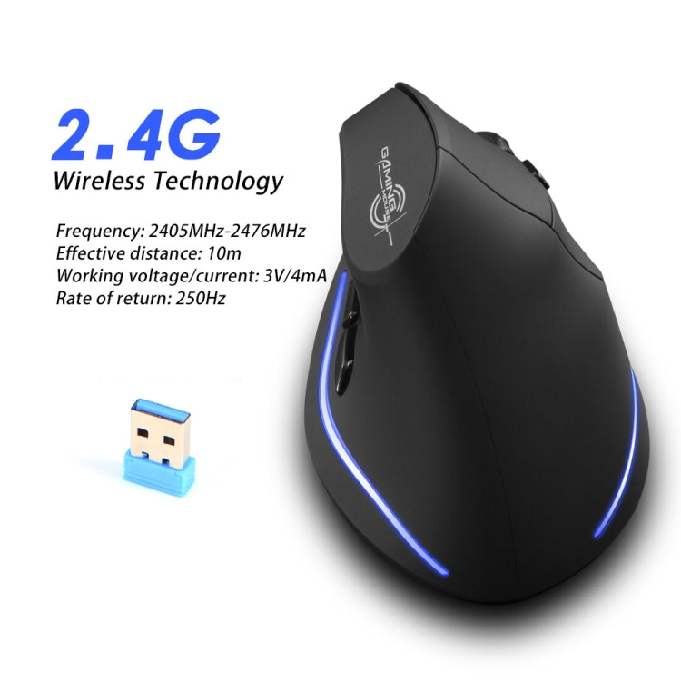 ZELOTES F35 6-buttons Vertical Grip Ergonomic Rechargeable Wireless Mouse