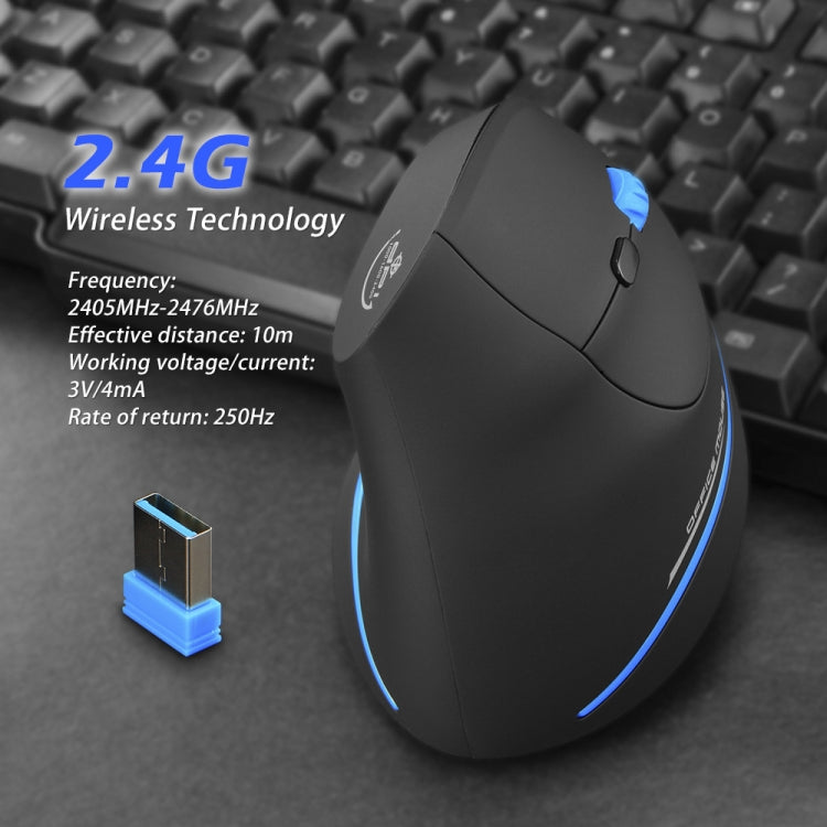 ZELOTES F-35A 6-Buttons Vertical Grip Ergonomic Rechargeable Wireless Mouse