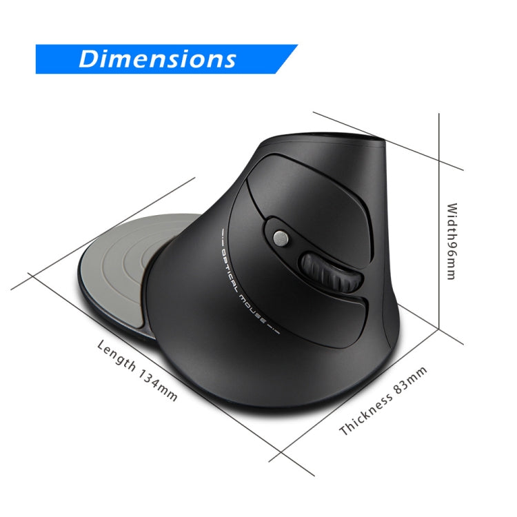 ZELOTES F17 6-buttons Vertical Grip Ergonomic Wireless Mouse