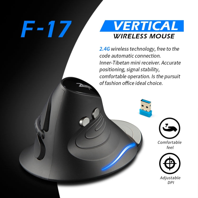 ZELOTES F17 6-buttons Vertical Grip Ergonomic Wireless Mouse