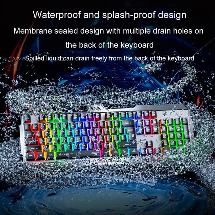 Inphic K2 104-Keys Wired Gaming Keyboard USB Quiet Office Metal Panel Mechanical Keyboard With 7 Color Backlit