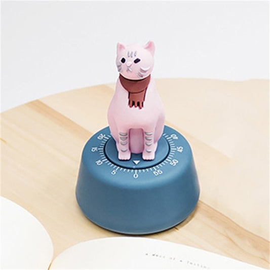 Cartoon Cat Shape Countdown Timer Student Learning Time Manager Kitchen Timer Mechanical Reminder