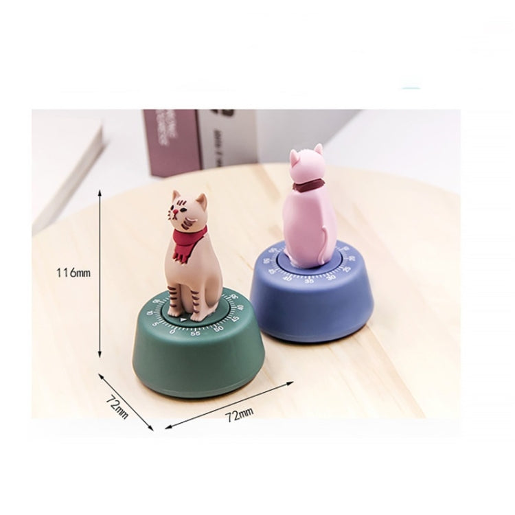 Cartoon Cat Shape Countdown Timer Student Learning Time Manager Kitchen Timer Mechanical Reminder