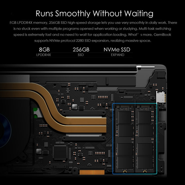 Windows 10 Home, Intel Celeron J4115 Quad Core 1.8GHz, Support Dual Band WiFi / Bluetooth / TF Card Extension (Dark Gray), GemiBook 8GB+256GB