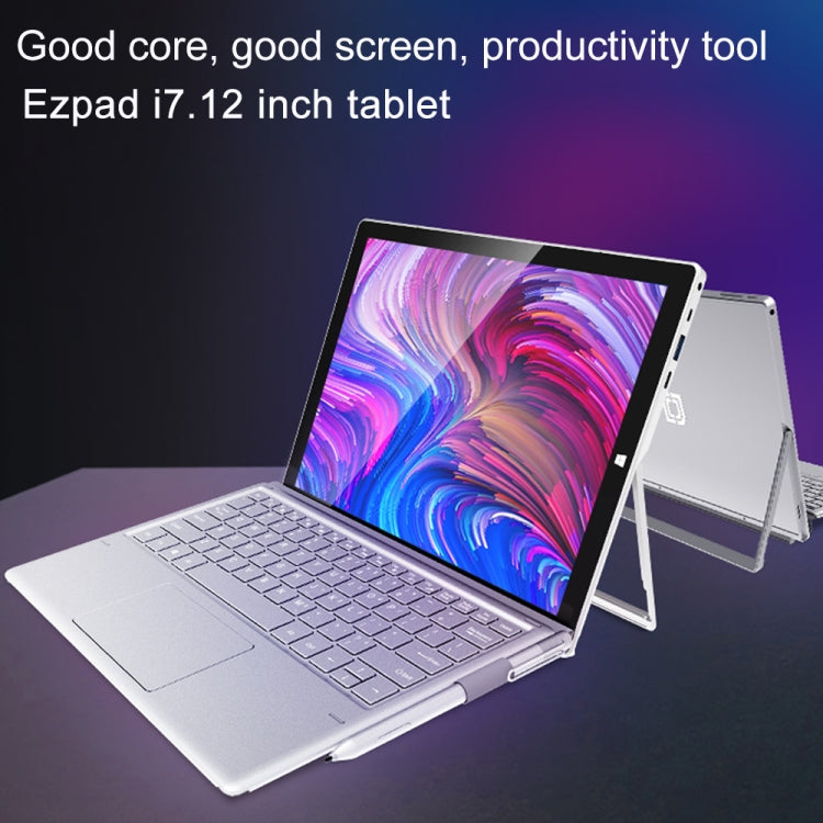 Windows 10 Intel Kaby Lake i7-7Y75 Dual Core 1.3GHz-1.61GHz, Support TF Card & Bluetooth & WiFi & Micro HDMI, Not Included Stylus & Keyboard (Black+Silver), 8GB+256GB