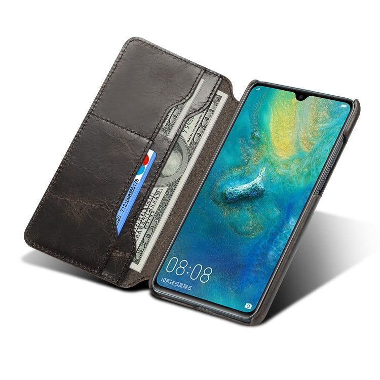 Oil Wax Cowhide Horizontal Flip Leather Case for Huawei Mate 20, with Card Slots & Wallet, For Huawei Mate 20