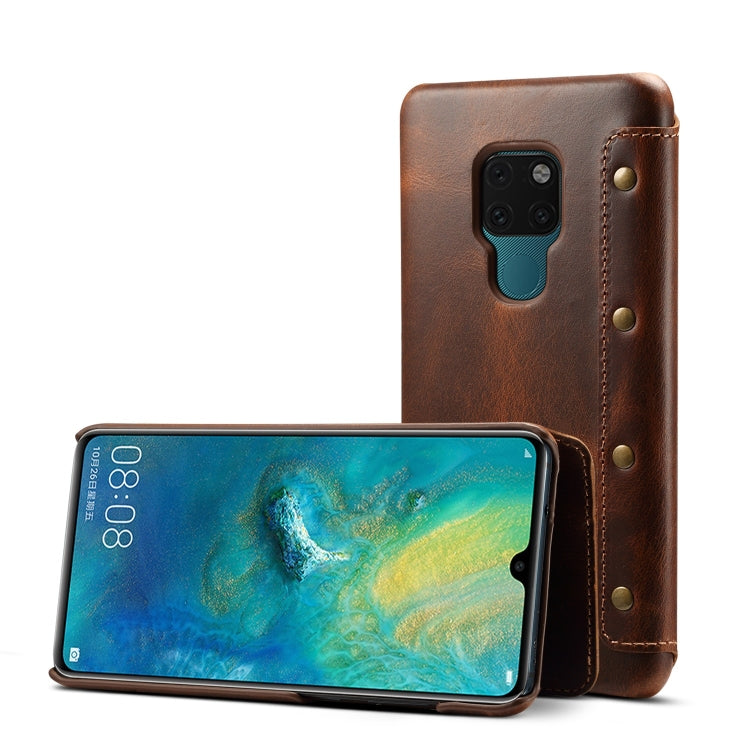 Oil Wax Cowhide Horizontal Flip Leather Case for Huawei Mate 20, with Card Slots & Wallet, For Huawei Mate 20