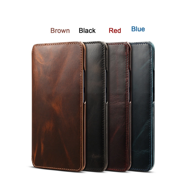 Oil Wax Cowhide Horizontal Flip Leather Case for Huawei Mate 20 Pro, with Card Slots & Wallet