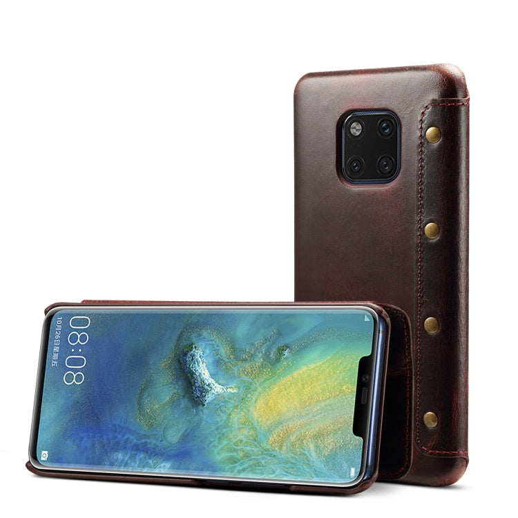 Oil Wax Cowhide Horizontal Flip Leather Case for Huawei Mate 20 Pro, with Card Slots & Wallet