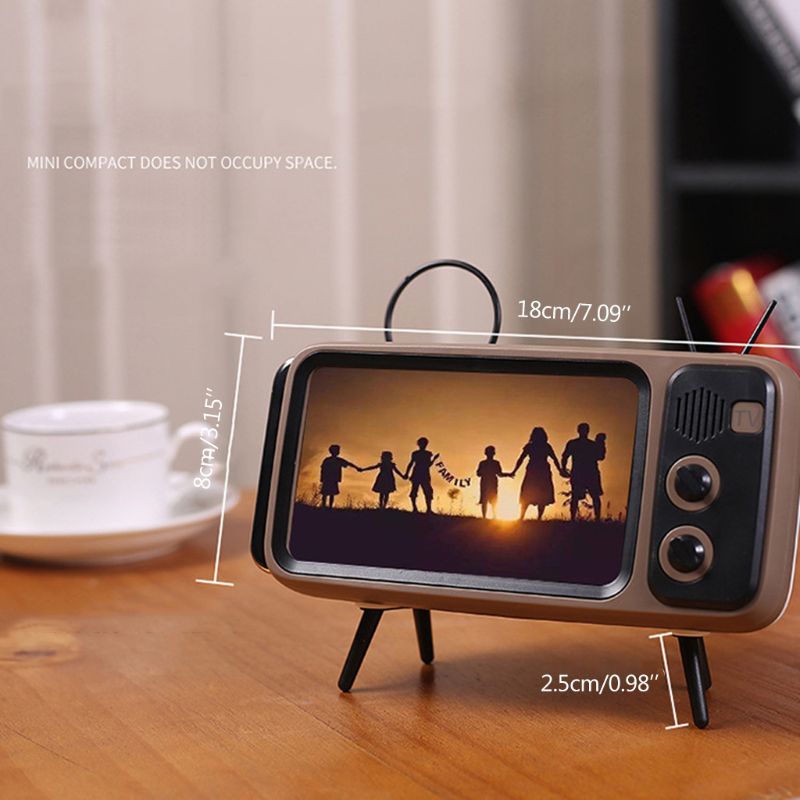 Retro TV Mobile Phone Screen Stand Cell Phone Mounts Holder for 4.7-5.5in mini Waterproo Mobile Phone Screen for Smart Phone