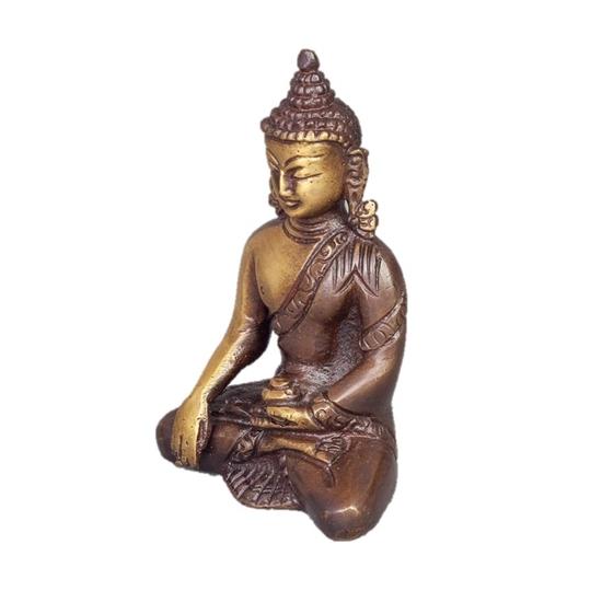 Sitting  Buddha in Meditation Pose Two-Tone Color in Brass - GALAXY PORTAL