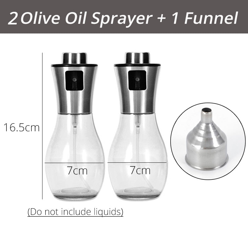 Olive Oil Sprayer Dispenser for Bbq/Cooking/Vinegar Glass Bottle With Leak-Proof, Spice Drops Jar Seasoning Kitchen Tools - GALAXY PORTAL