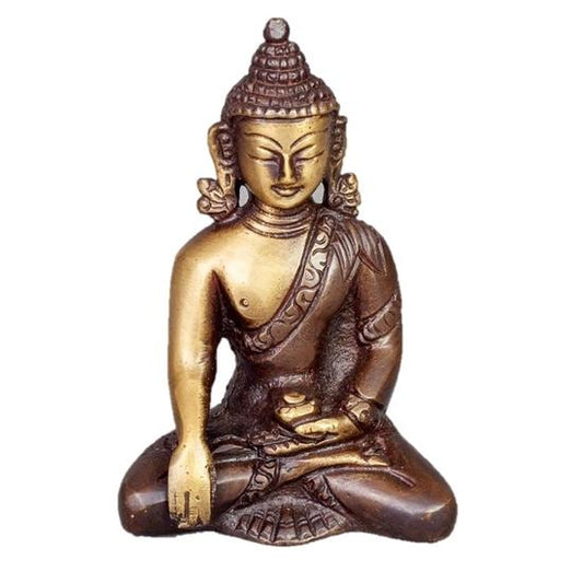 Sitting  Buddha in Meditation Pose Two-Tone Color in Brass - GALAXY PORTAL