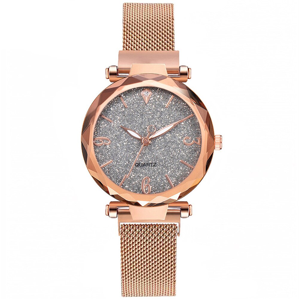 Rose Gold Women Watch Top Brand Luxury Magnetic Starry Sky Lady Wrist Watch Mesh Female Clock For Dropship relogio feminino