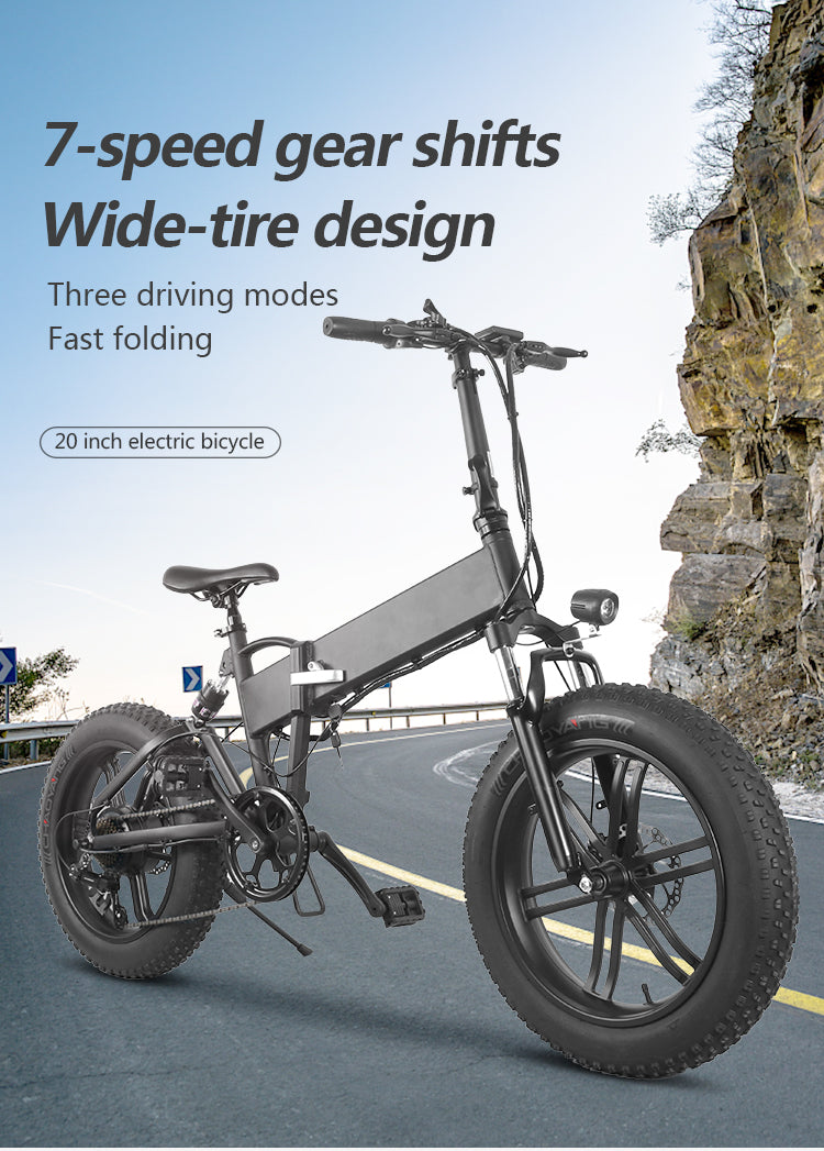 EU Stock 2021 New Foldable Electric Bicycle Scooter 20 Inch Tire 500W Power 60KM Range Electric Bike Mountain Off-Road eBike
