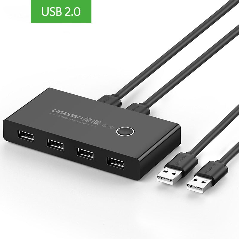 Ugreen USB KVM Switch USB 3.0 2.0 KVM USB Switcher Xiaomi Mi Box 2pc Port Sharing 4pcs Device USB Hub