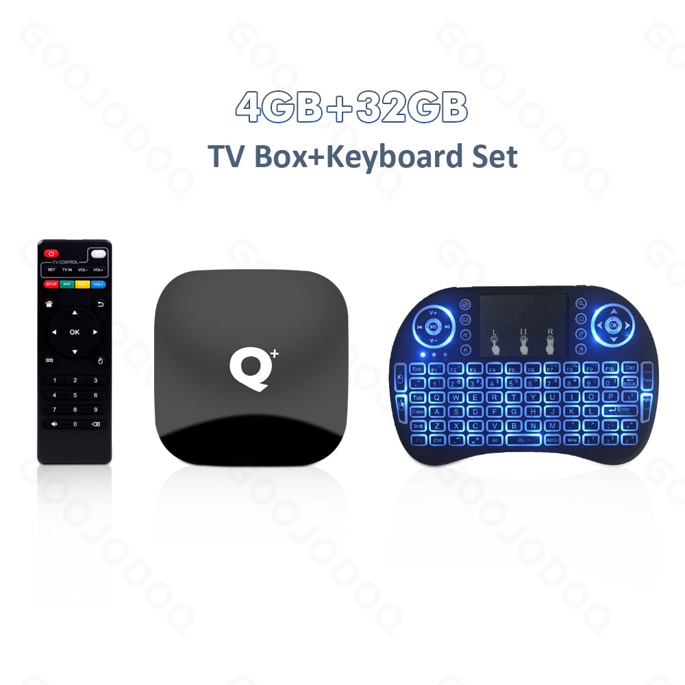 Smart TV Box Android 10.0 IPTV Box Set 6K 3D Youtube Video Media Player 2.4G Wifi TV Receiver Mini Set Top Box Black GOOJODOQ Q+