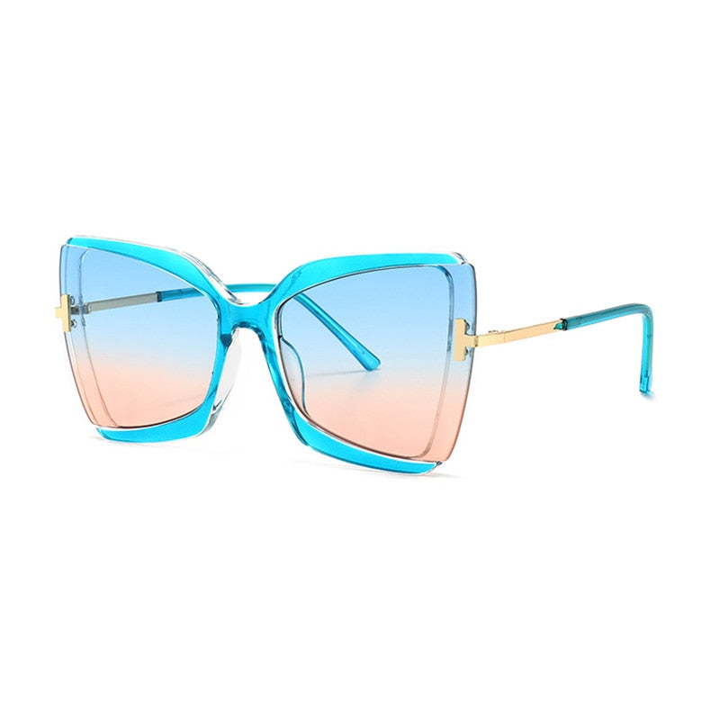 SHAUNA Oversize Butterfly Sunglasses Brand Designer Fashion Gradient Shades UV400