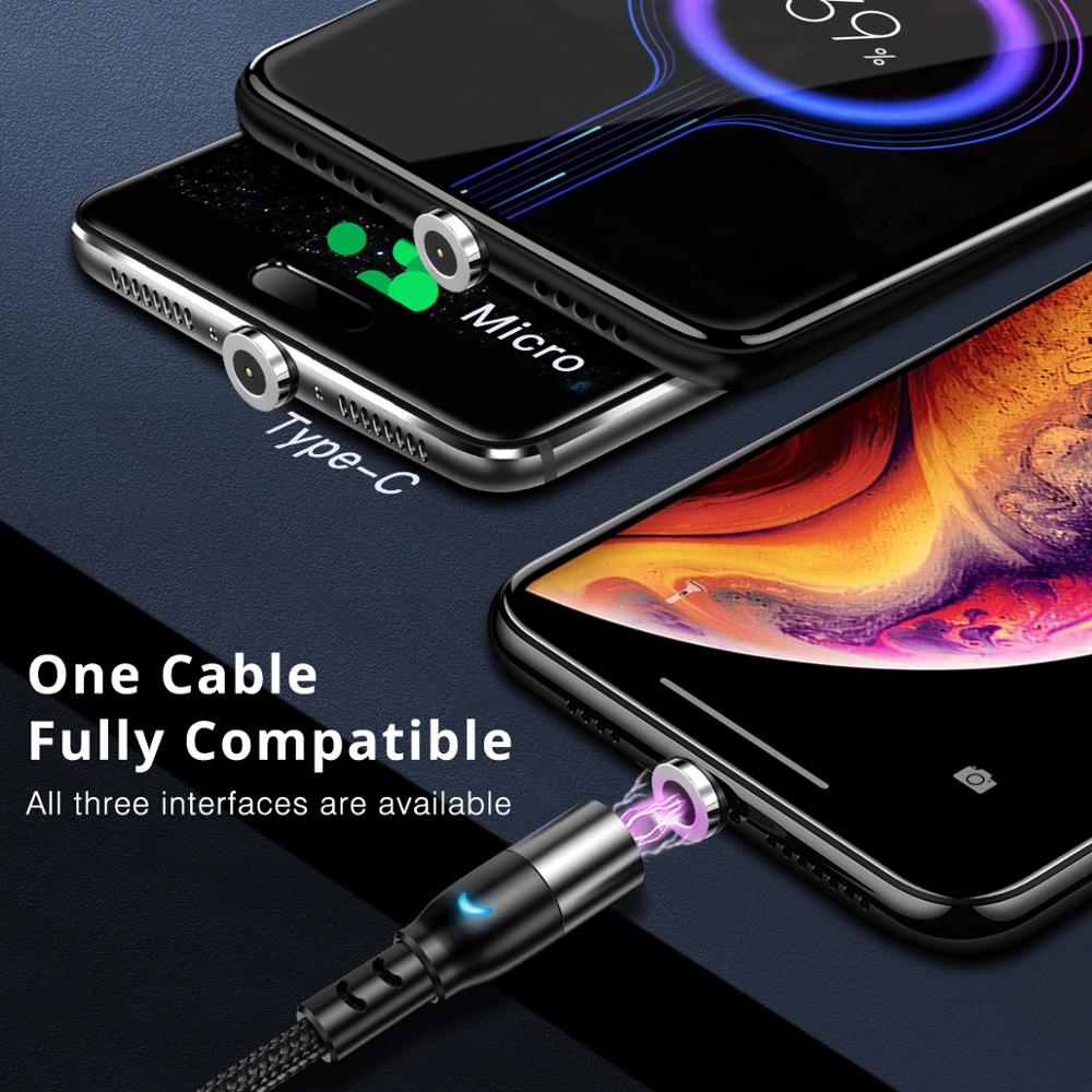 FONKEN Micro USB Magnetic Cable Mobile Phone Cable Magnet Charger Cable USB Type C Cable Magnetic Charging Cord For Iphone 11 8