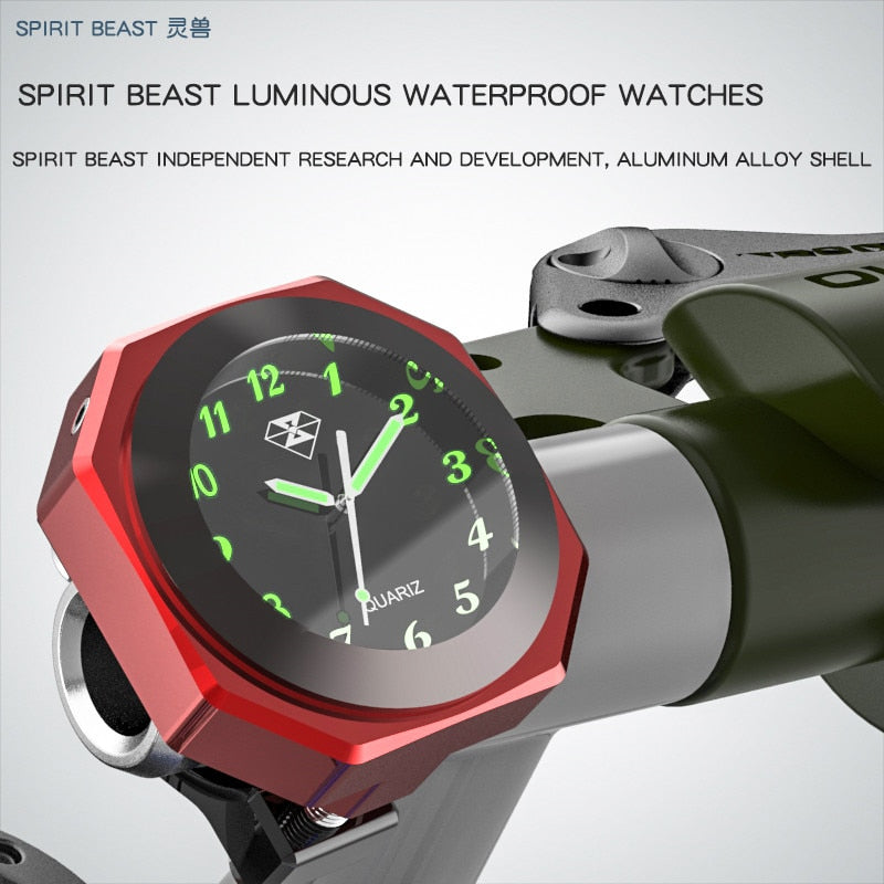 SPIRIT BEAST Motorbike Clock Parts Scooter Decorative Hour Bell Waterproof Electronic Bell Watches Sports