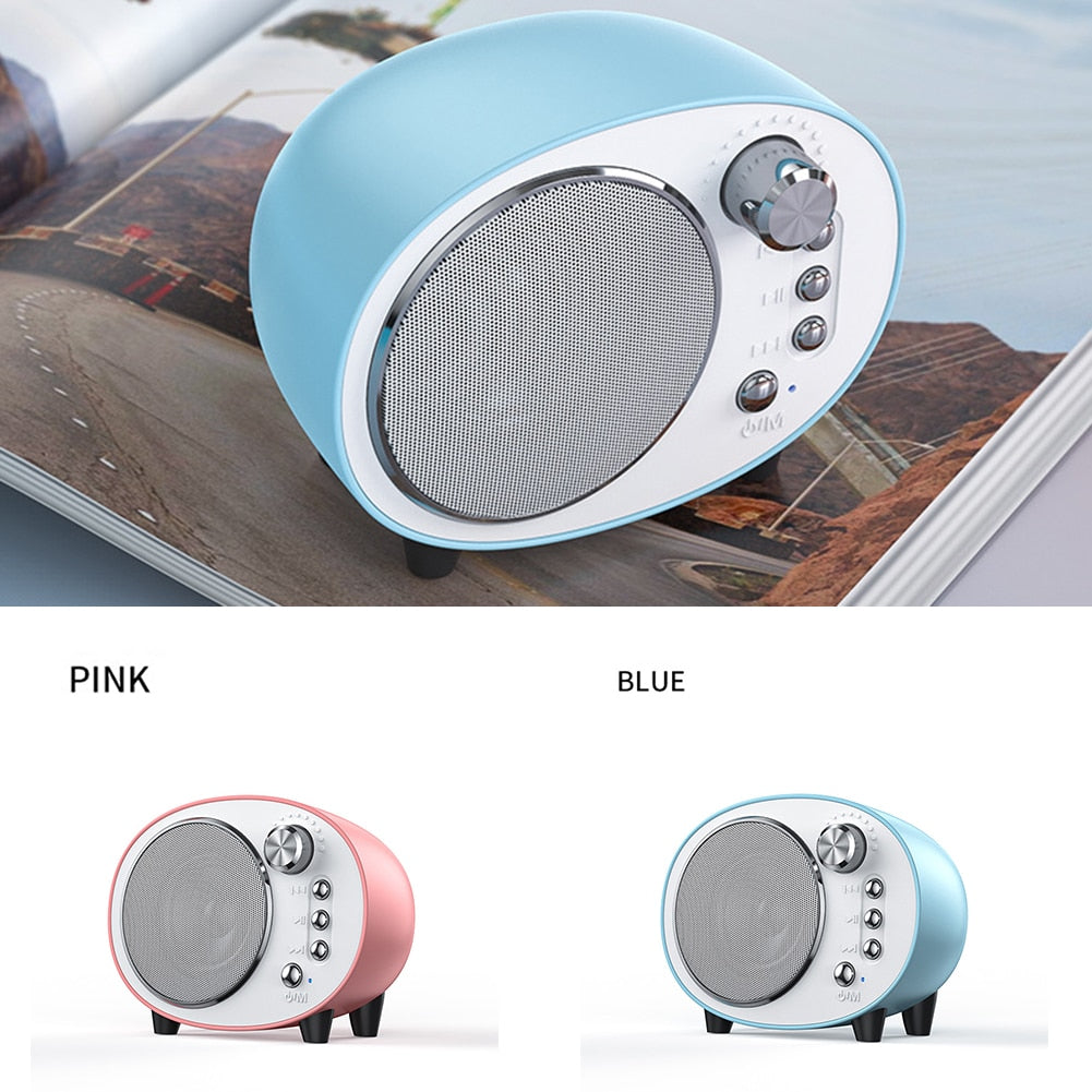 Retro  Speaker Wireless Mini Portable Speaker Rechargeable FM Radio Stereo Surround Subwoofer Support TF Card