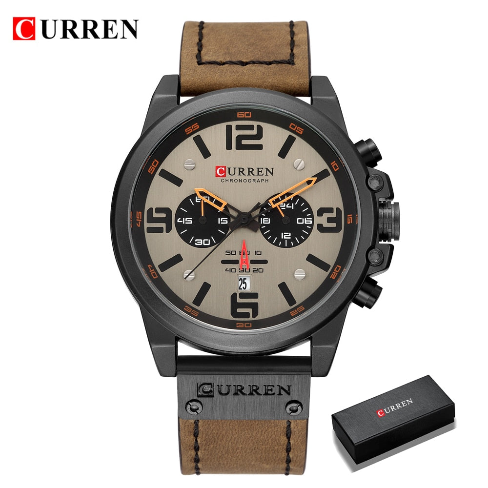 Newest Men Watches CURREN Top Brand Luxury Quartz Mens Wristwatches Leather Military Date Male Clock Relogio Masculino