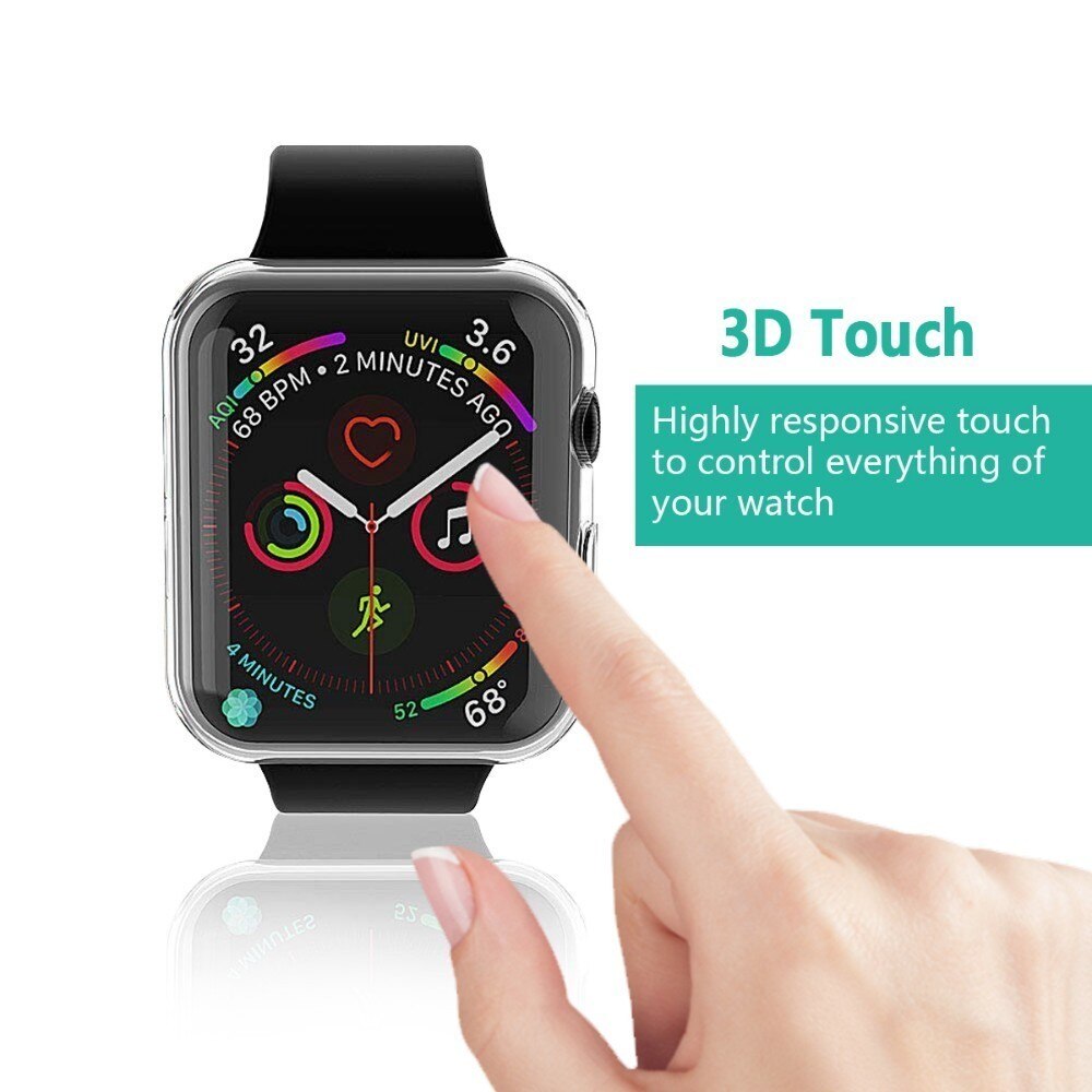 Full Case for Apple Watch band 40MM 44MM 38MM 42MM Protective TPU HD Clear Ultra-Thin Iwatch 5 4 3 Cover Screen Protector Cover