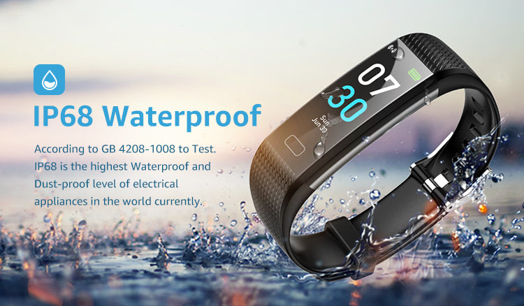 Smart Watch Sports Fitness Activity Heart Rate Tracker Blood Pressure wristband IP68 Waterproof band Pedometer for IOS Android