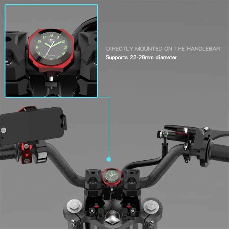 SPIRIT BEAST Motorbike Clock Parts Scooter Decorative Hour Bell Waterproof Electronic Bell Watches Sports