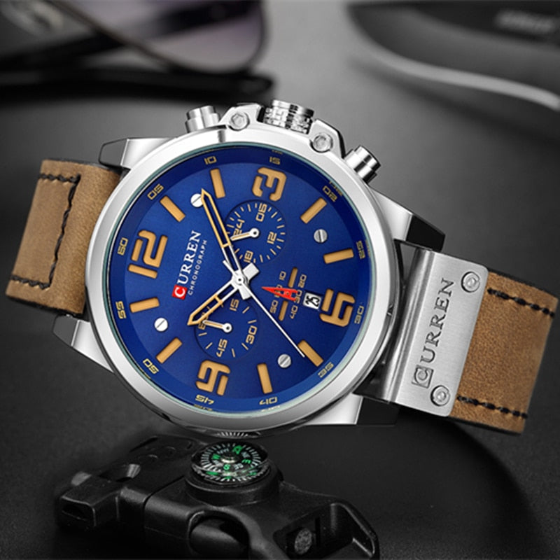 Newest Men Watches CURREN Top Brand Luxury Quartz Mens Wristwatches Leather Military Date Male Clock Relogio Masculino