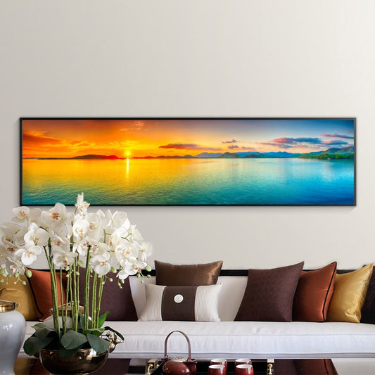 Sunrise Sea Mountain Picture Modern Landscape Prints Wall Art Canvas Painting  for Living Room Cuadros Decor No Frame
