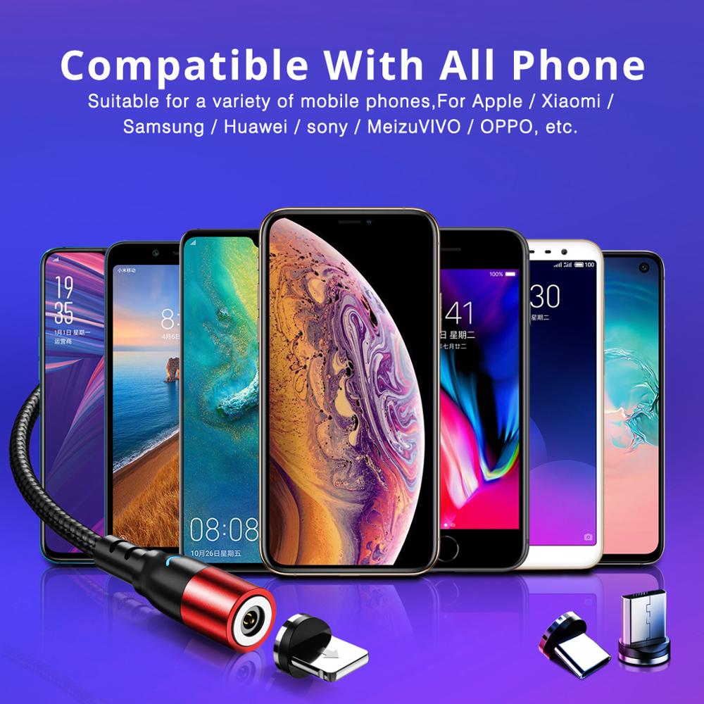 FONKEN Micro USB Magnetic Cable Mobile Phone Cable Magnet Charger Cable USB Type C Cable Magnetic Charging Cord For Iphone 11 8