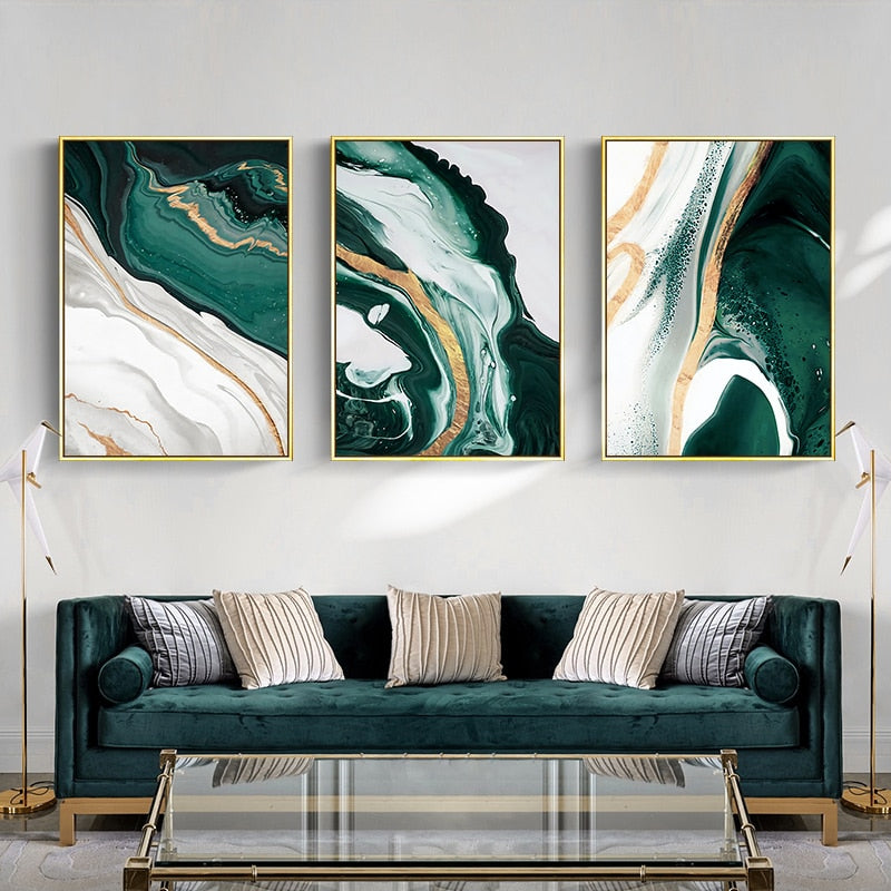 Modern Abstract Fluid art Line Wall Art Canvas Painting Nordic Posters And Prints Wall Pictures For Living Room Home Decoration