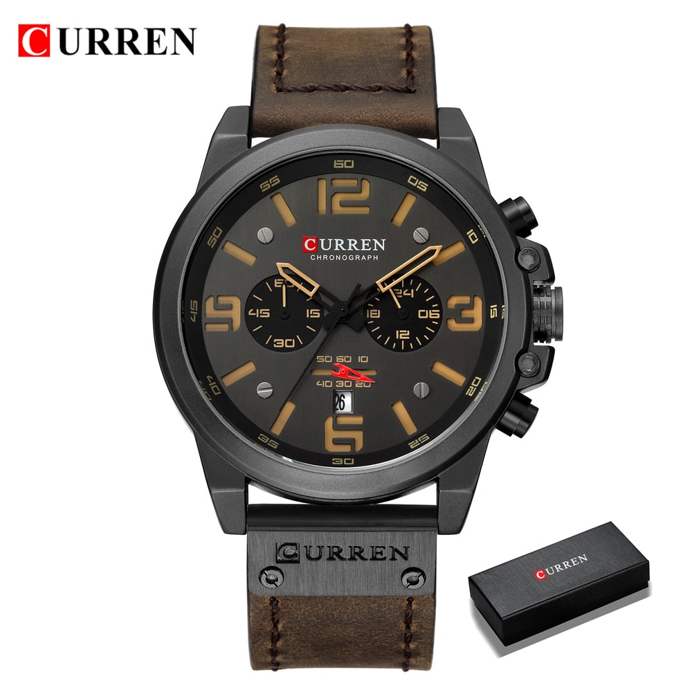 Newest Men Watches CURREN Top Brand Luxury Quartz Mens Wristwatches Leather Military Date Male Clock Relogio Masculino