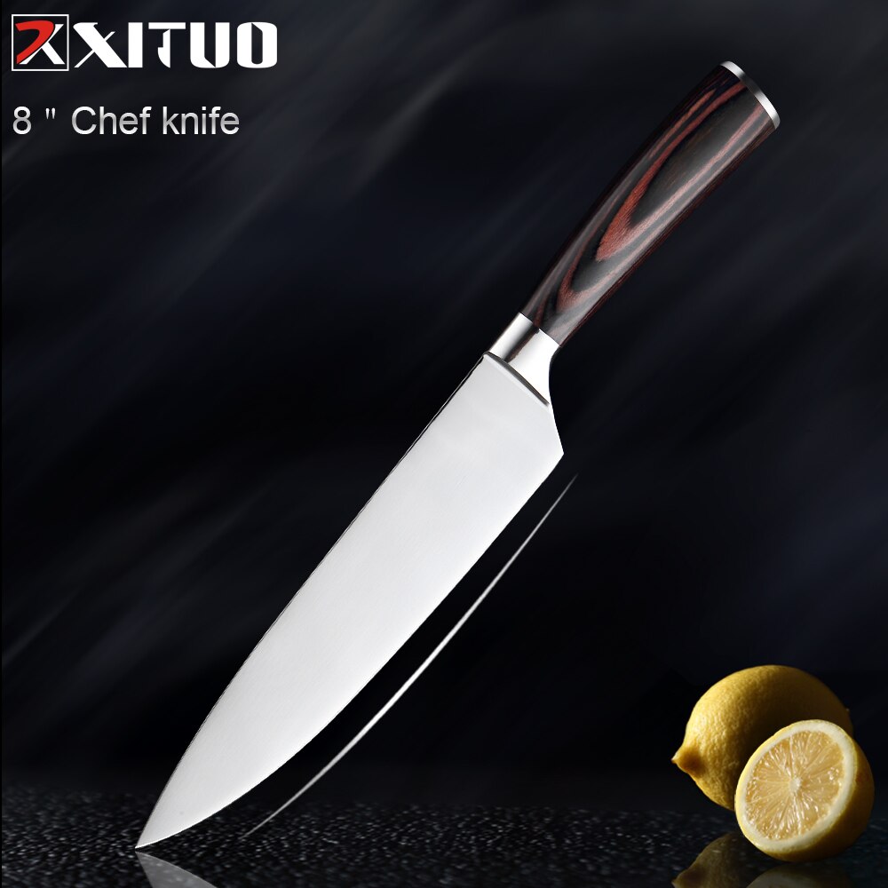 XITUO Kitchen knife Chef Knives 1-5PCS Japanese High Carbon Stainless Steel Cleaver Vegetable Santoku Knife Utility Slicing Tool