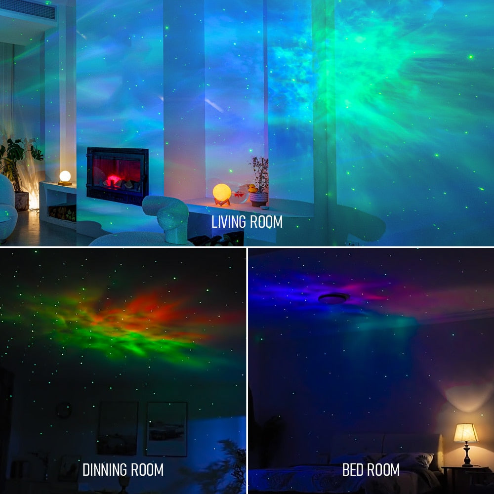 Alexa Voice Control & APP Control Galaxy Starry Projector Waving Led Sky Night Lights Colorful Nebula Cloud Night Lamp