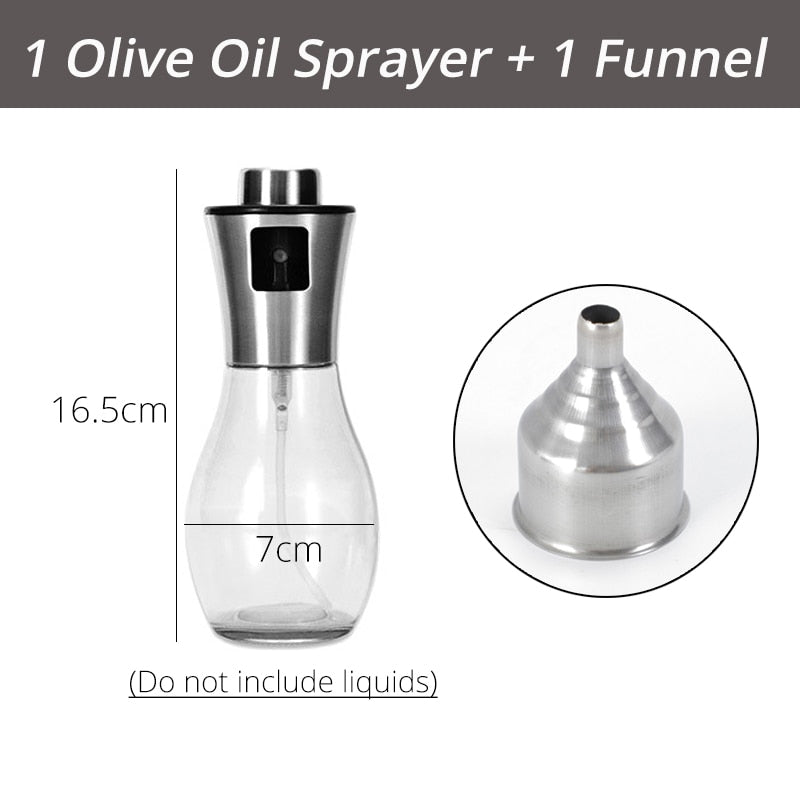 Olive Oil Sprayer Dispenser for Bbq/Cooking/Vinegar Glass Bottle With Leak-Proof, Spice Drops Jar Seasoning Kitchen Tools - GALAXY PORTAL