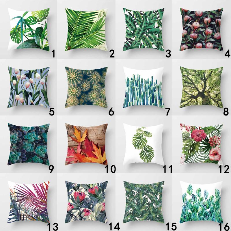 Vintage Flower Tropical Leaves Cushion Cover - GALAXY PORTAL