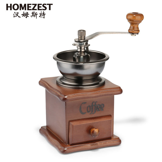 Wooden Hand Coffee Bean Grinder Classic Retro Manual Coffee Bean Grinding Machine Manual Coffee Grinder For Home Cafe - GALAXY PORTAL