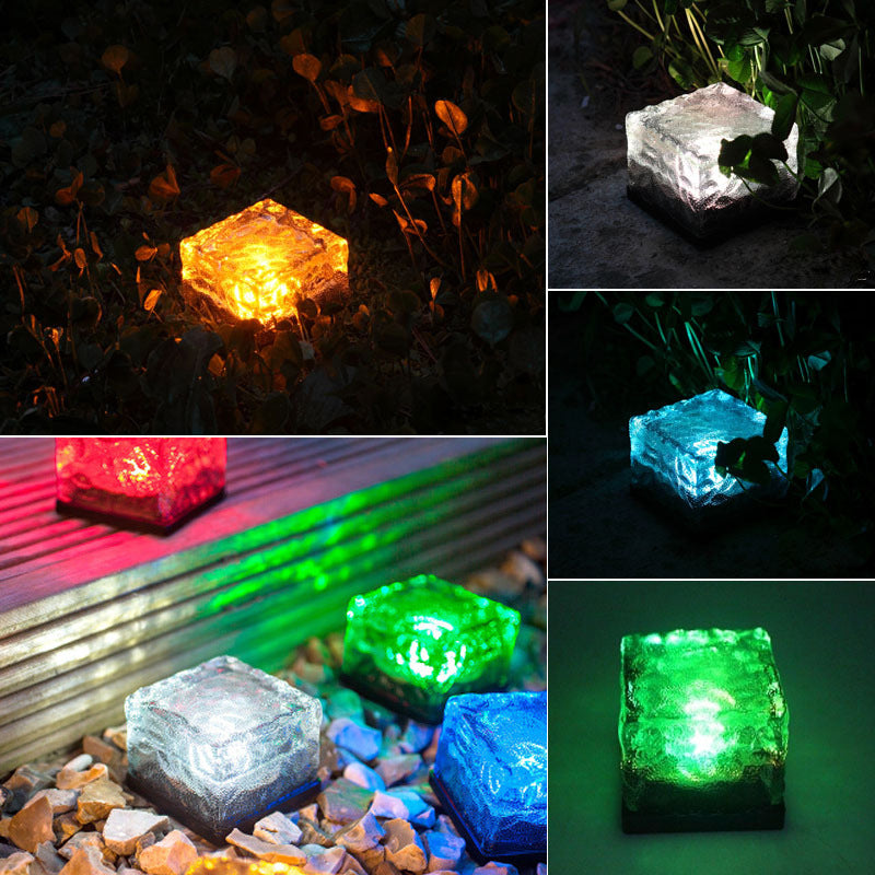 Outdoor solar buried lamp waterproof garden lawn lamp glass ice brick square brick floor lamp manufacturers direct supply - GALAXY PORTAL