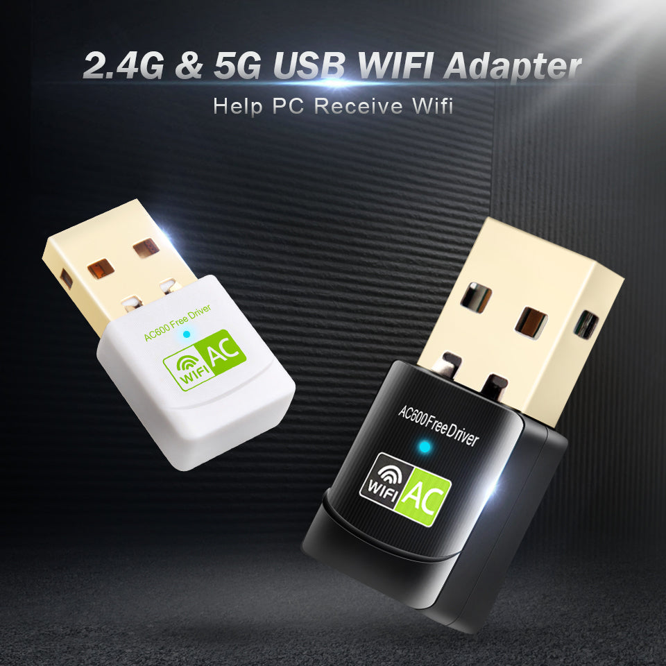 USB Wifi Adapter 600Mbps 5ghz Antenna USB Ethernet PC  Lan Wifi Dongle AC Wifi Receiver Free Driver - GALAXY PORTAL