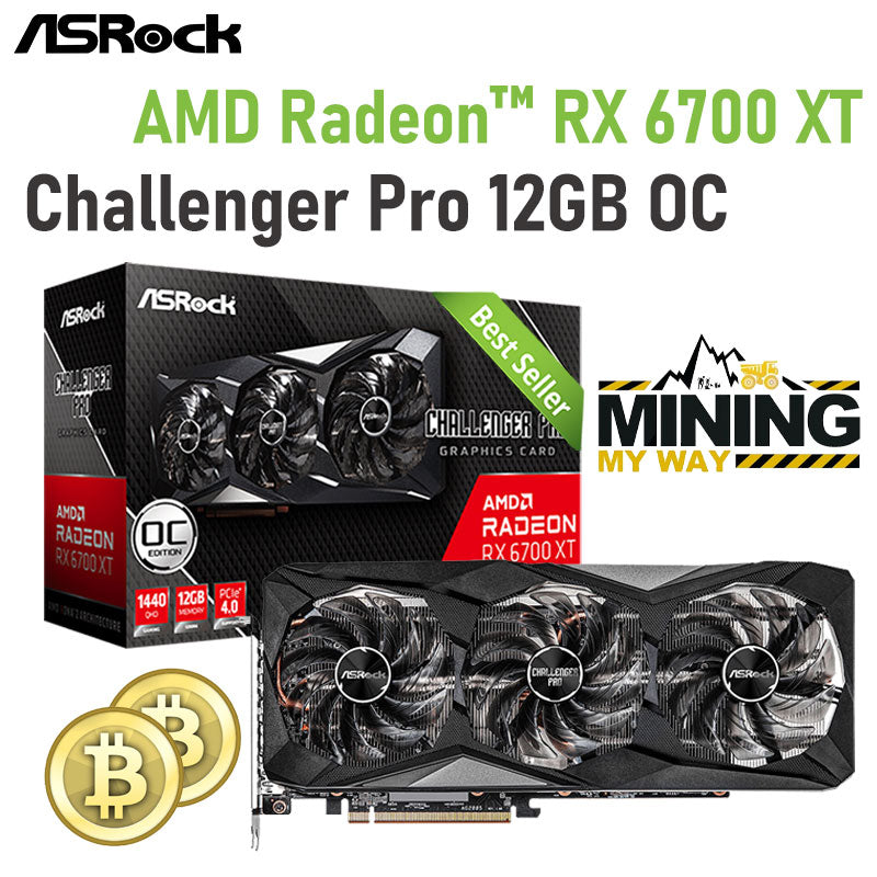 ASROCK Raphic Card AMD Radeon RX 6700 XT Challenger Pro 12GB OC GDDR6 Graphics Cards 192bit ETH видеокарта GPU MINING Video Card - GALAXY PORTAL