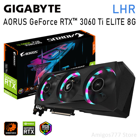 GDDR6 Gigabyte AORUS GeForce RTX 3060 Ti ELITE 8G LHR Gaming Graphics Card 14000MHz GDDR6 RTX 3060Ti Video Card RTX 3060 Card - GALAXY PORTAL