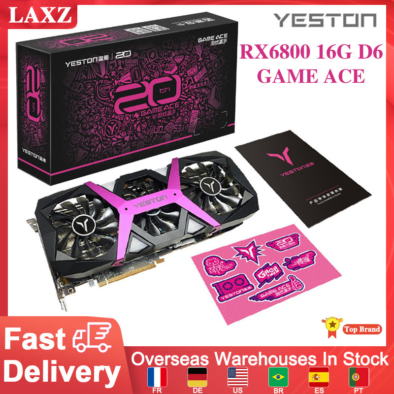Yeston RX6800 D6 16G GAME ACE Graphics Card 7nm 3840 256bit GDDR6 1980-2190MHz 8+8PIN 3*DP HDMI-Compatible Gaming Video Card GPU - GALAXY PORTAL